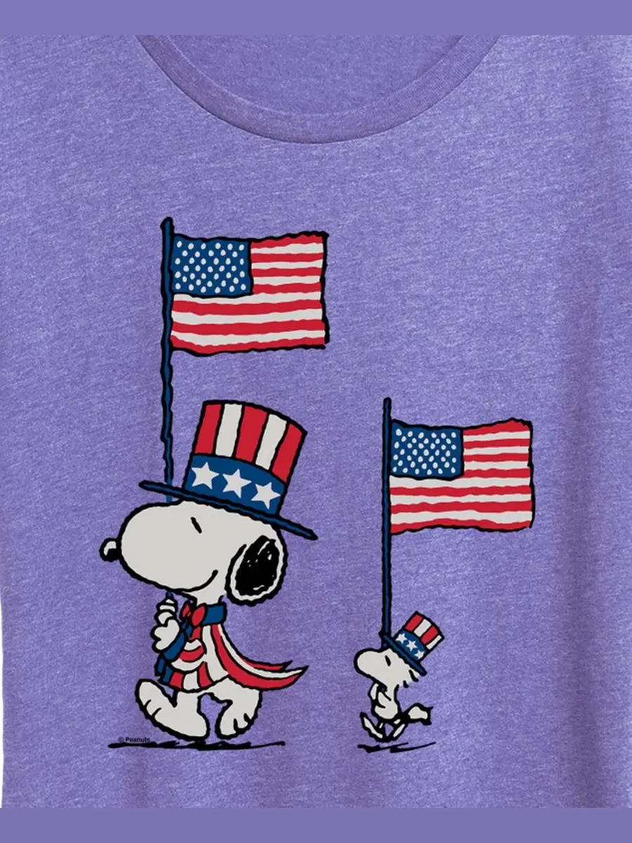 Футболка с коротким рукавом и графическим принтом «Peanuts, Snoopy, Woodstock Flags» больших — изображение 2 из 3