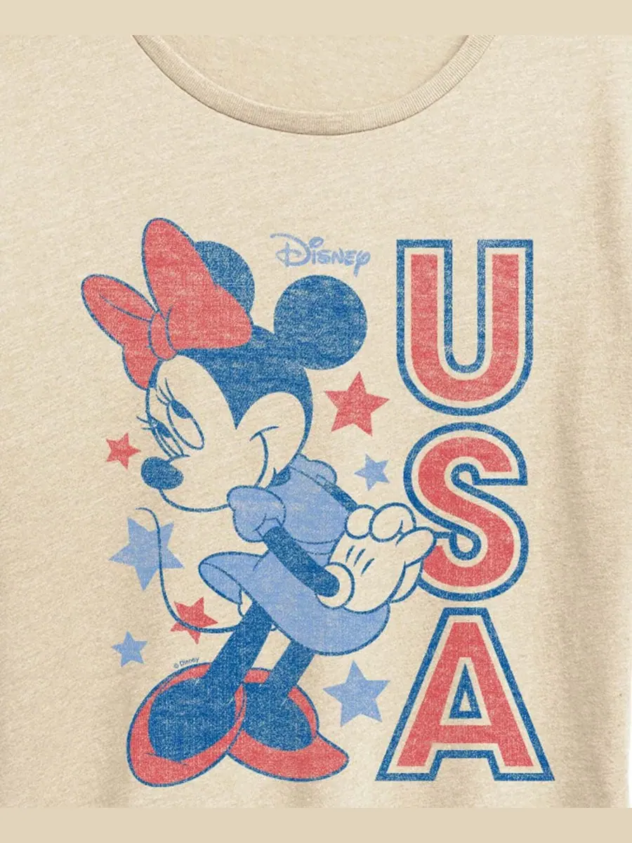 Футболка с коротким рукавом и графическим принтом Disney Minnie Mouse USA больших размеров Hybrid — изображение 2 из 3