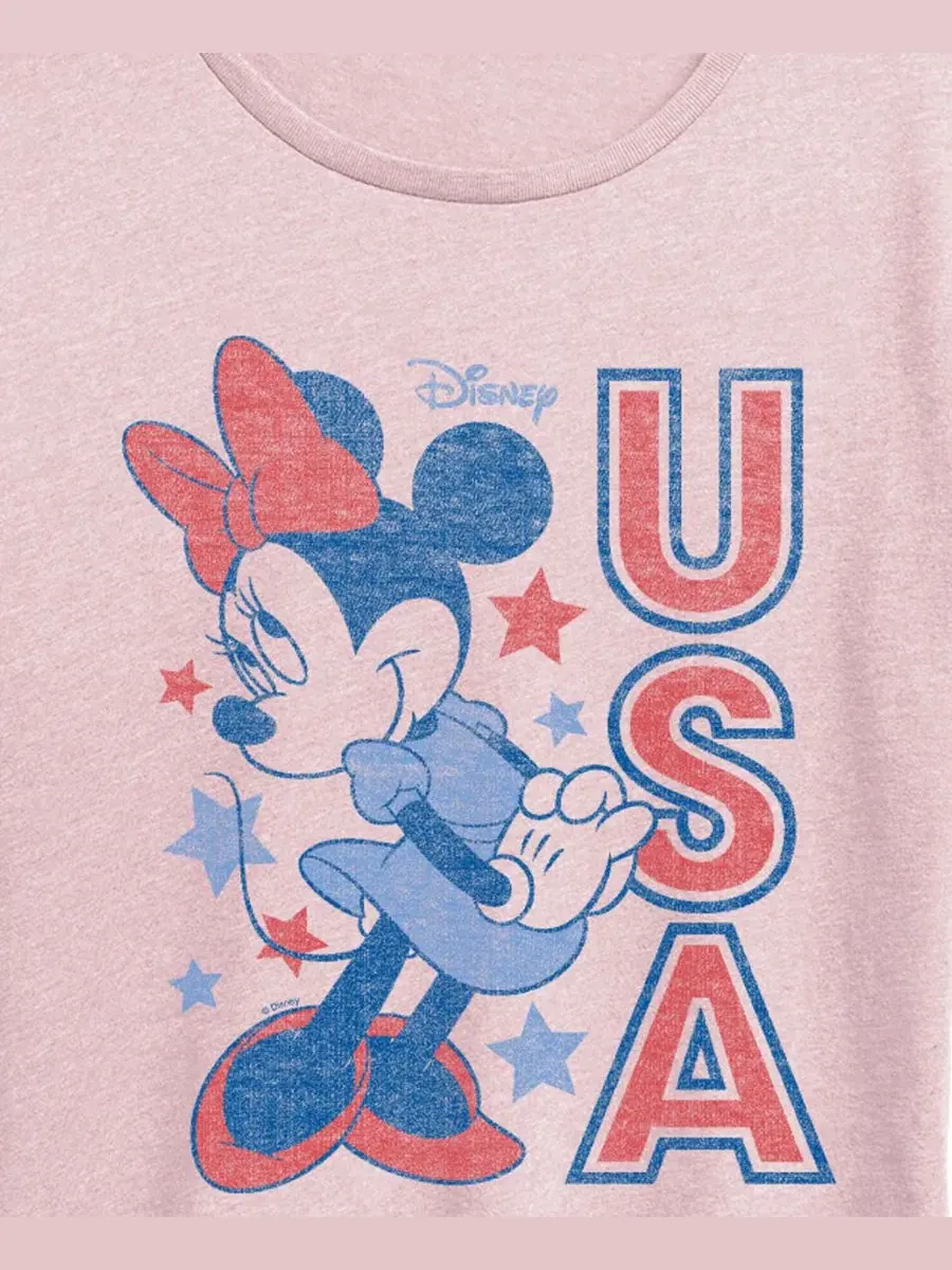 Футболка с коротким рукавом и графическим принтом Disney Minnie Mouse USA больших размеров Hybrid — изображение 2 из 3
