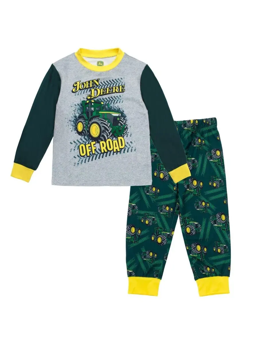 Комплект пижамы с принтом John Deere — черный