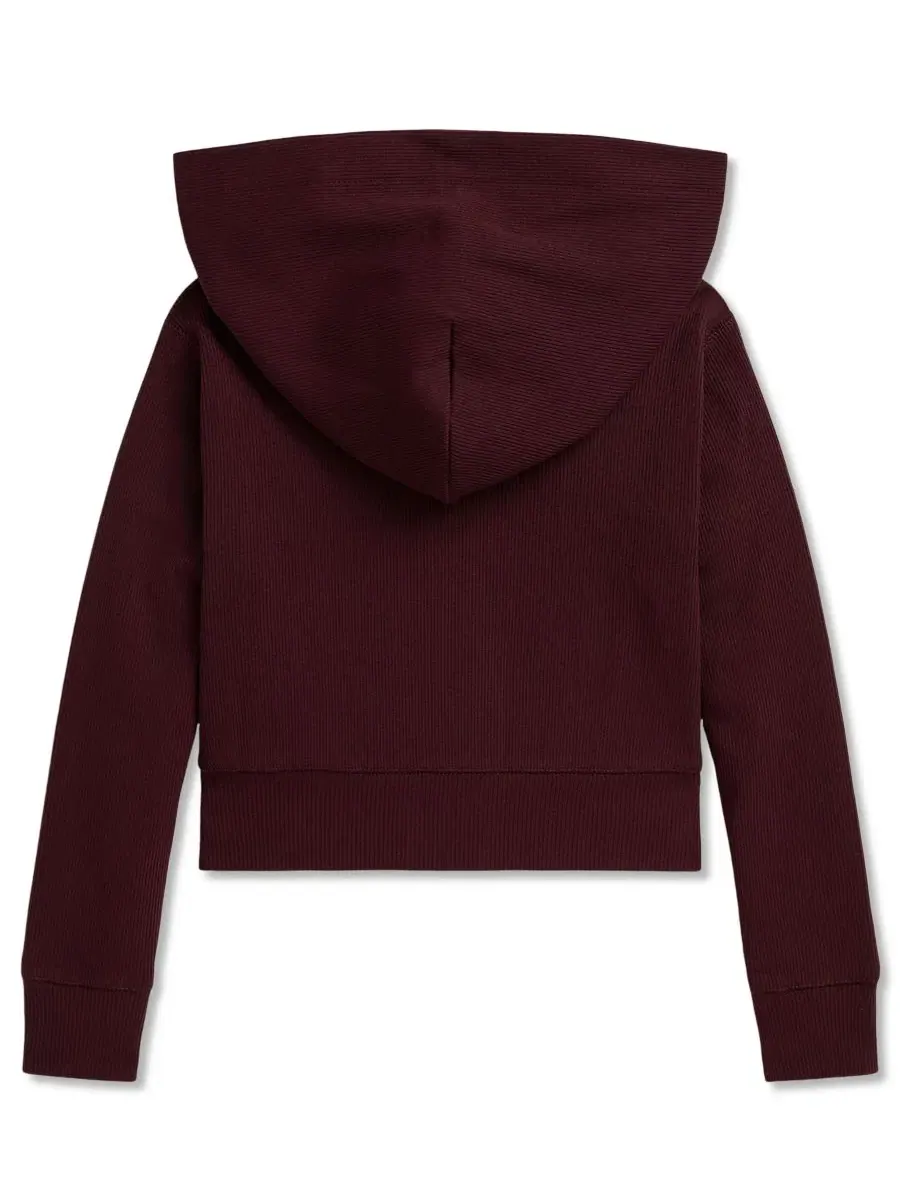 Худи-олимпийка с полной молнией Ribbed Boxy Polo Ralph Lauren, Rich Ruby — изображение 2 из 3