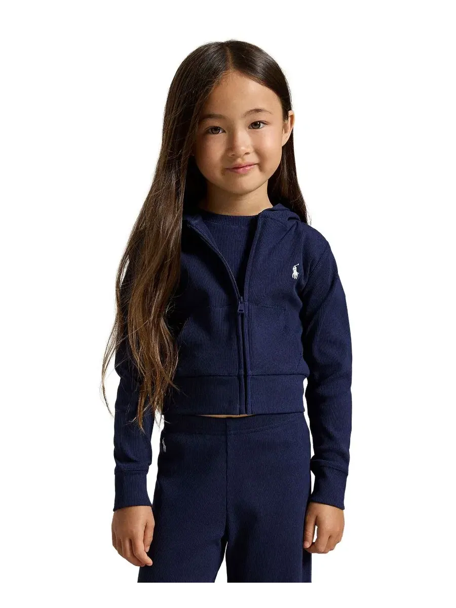 Детский худи с капюшоном на молнии, боксовый крой Polo Ralph Lauren