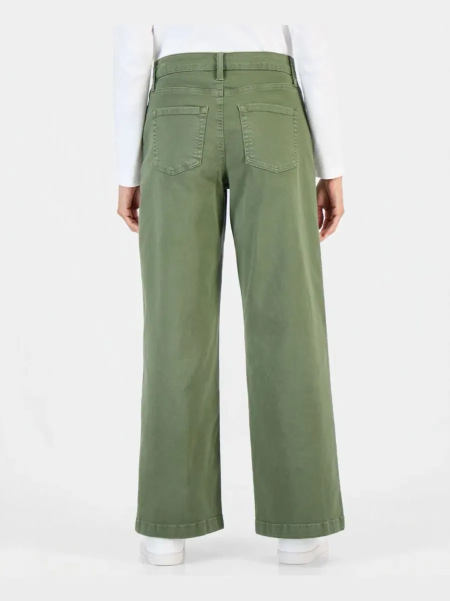 Брюки широкие с высокой посадкой, модель Wide-Leg Style & Co — изображение 2 из 3, зеленый