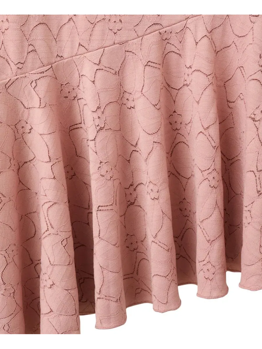 Платье миди с принтом Openwork Floral-Print MANGO — изображение 7 из 15, бледный розовый