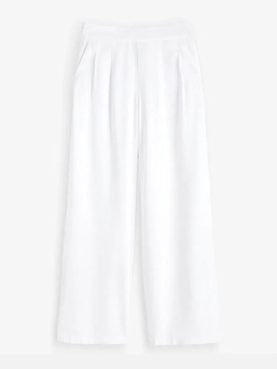 Брюки женские с защипами и широкими штанинами, модель Petite Pleated Pull-On Wide-Leg Pants I.N.C — изображение 3 из 9