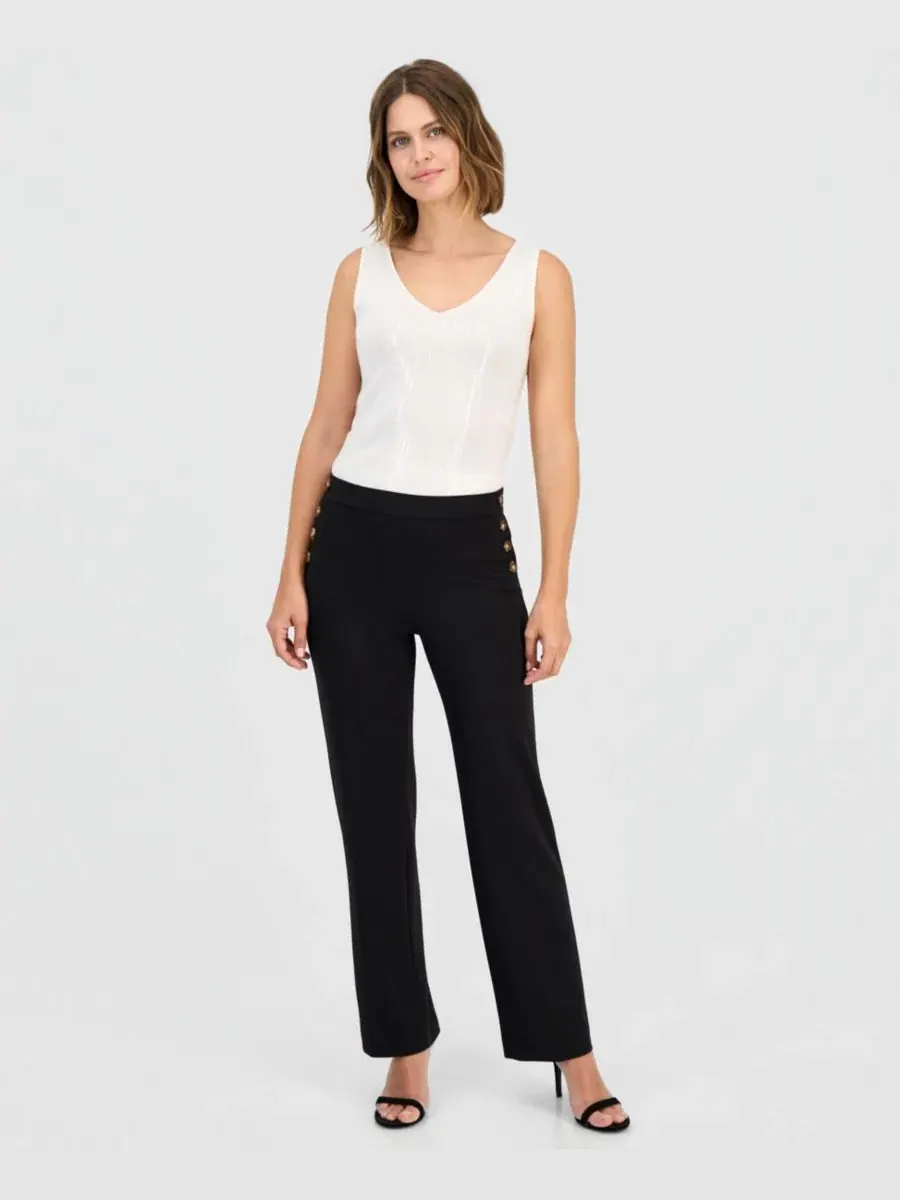Брюки-кюлоты с широкими штанинами Anne Klein — изображение 2 из 3, черный