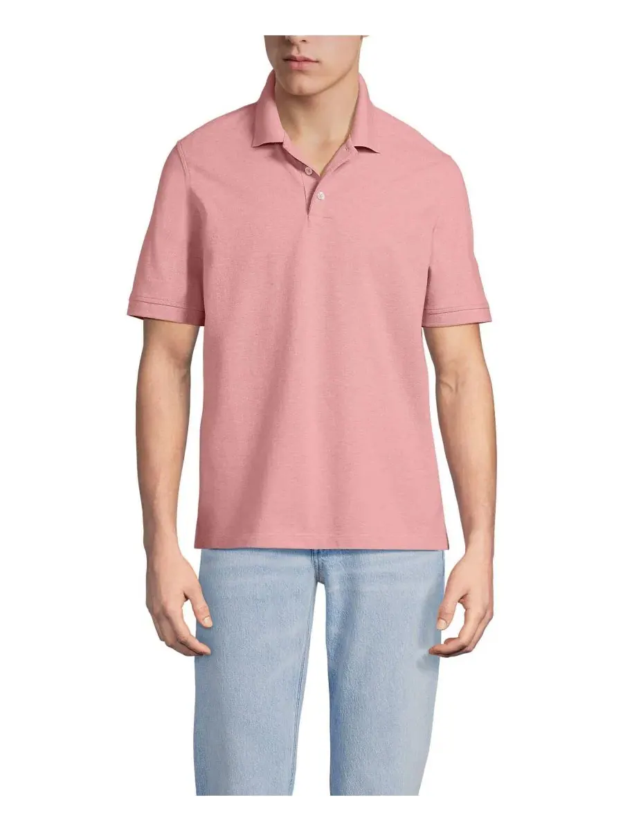 Мужское поло с коротким рукавом Performance Mesh Pique Polo Lands' End — изображение 1 из 3, розовый