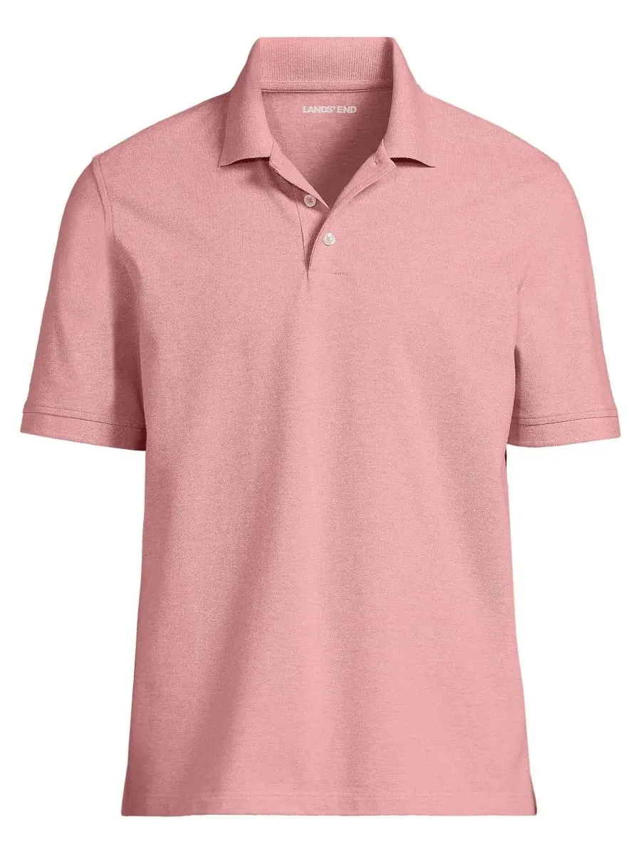 Мужское поло с коротким рукавом Performance Mesh Pique Polo Lands' End — изображение 3 из 3, розовый
