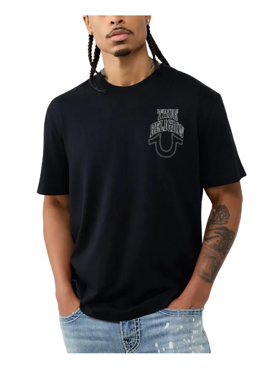 Футболка с принтом Buddha Logo True Religion — изображение 2 из 3, черный