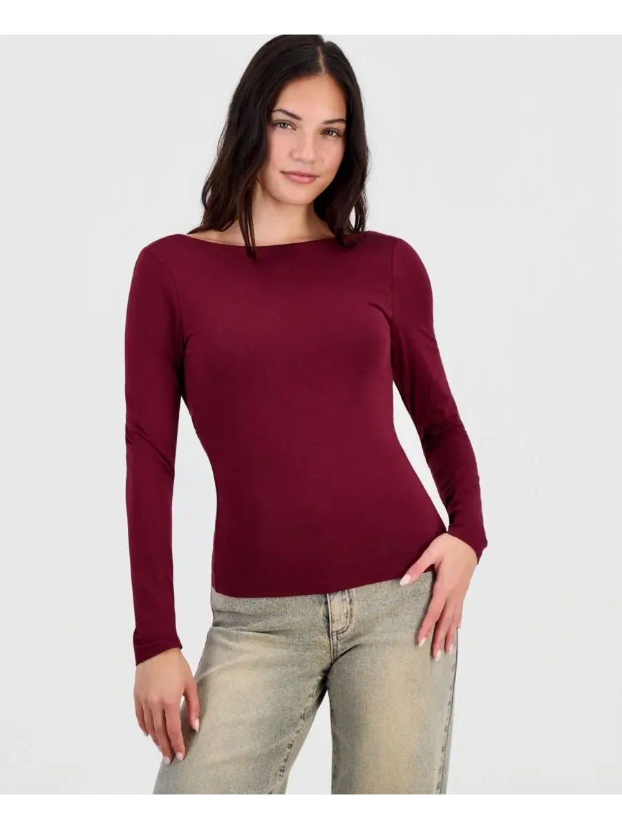 Женский топ с длинным рукавом и драпировкой сзади, модель Draped-Back Top Bar III
