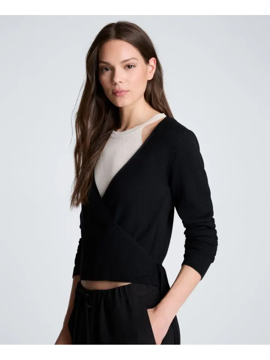 Женский свитер с многослойным дизайном twofer Kenneth Cole — изображение 3 из 5, черный