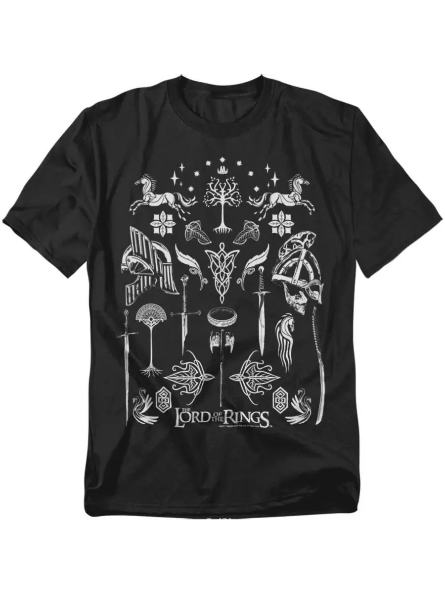Футболка с принтом Big & Tall Icons Lord Of The Rings — черный