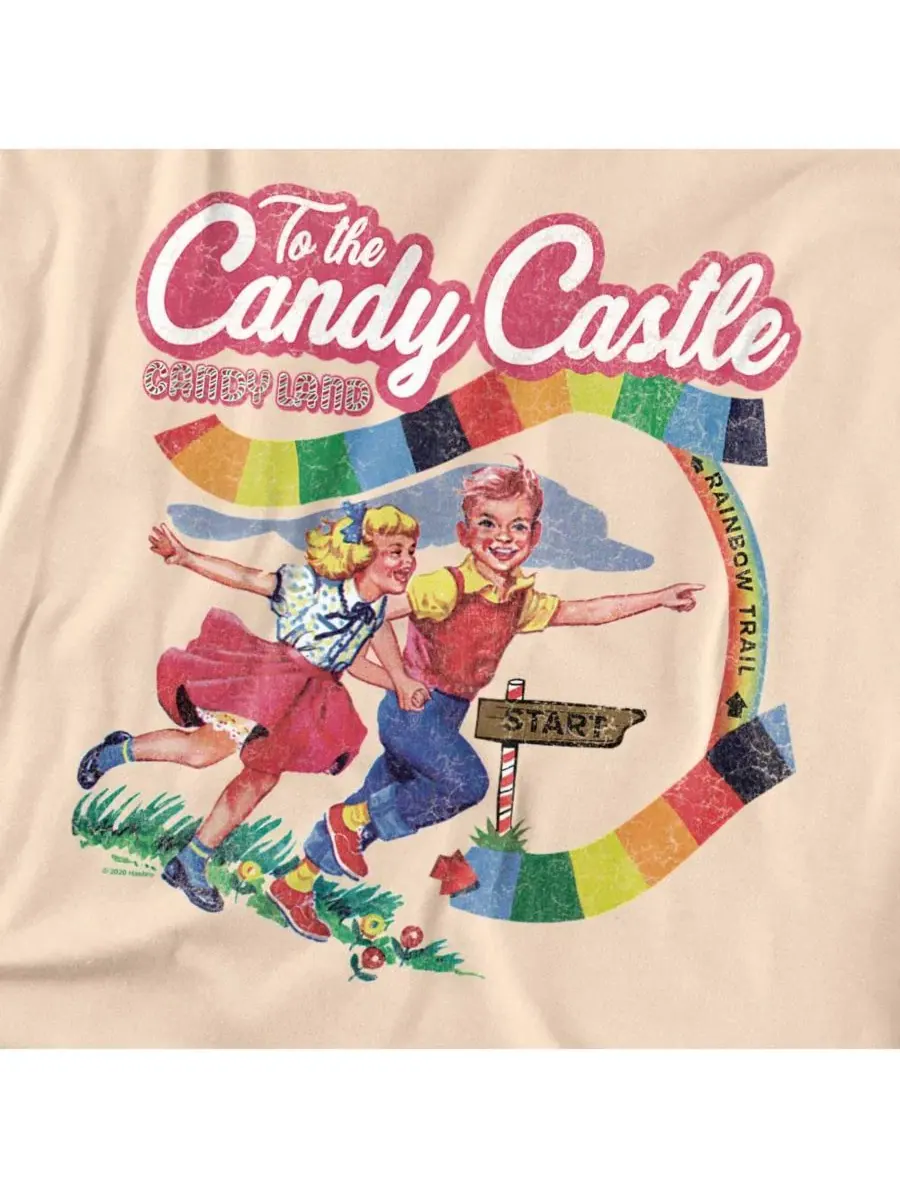 Футболка с принтом Candy Land To The Candy Castle Logovision — изображение 3 из 3, бежевый