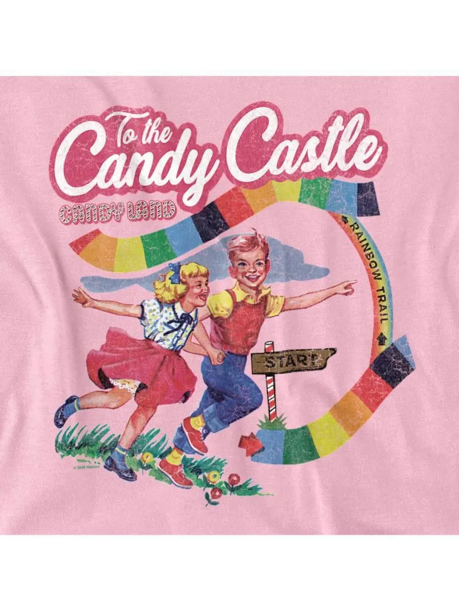 Футболка с принтом Candy Land To The Candy Castle Logovision — изображение 3 из 3, розовый