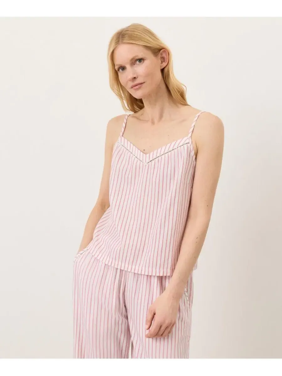 Спальный топ-комбидресс из органического хлопка Breezy Sleep Cami Pact, Dayspring Stripe