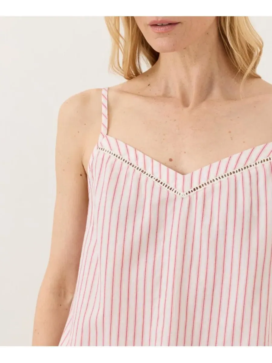 Спальный топ-комбидресс из органического хлопка Breezy Sleep Cami Pact, Dayspring Stripe — изображение 4 из 5