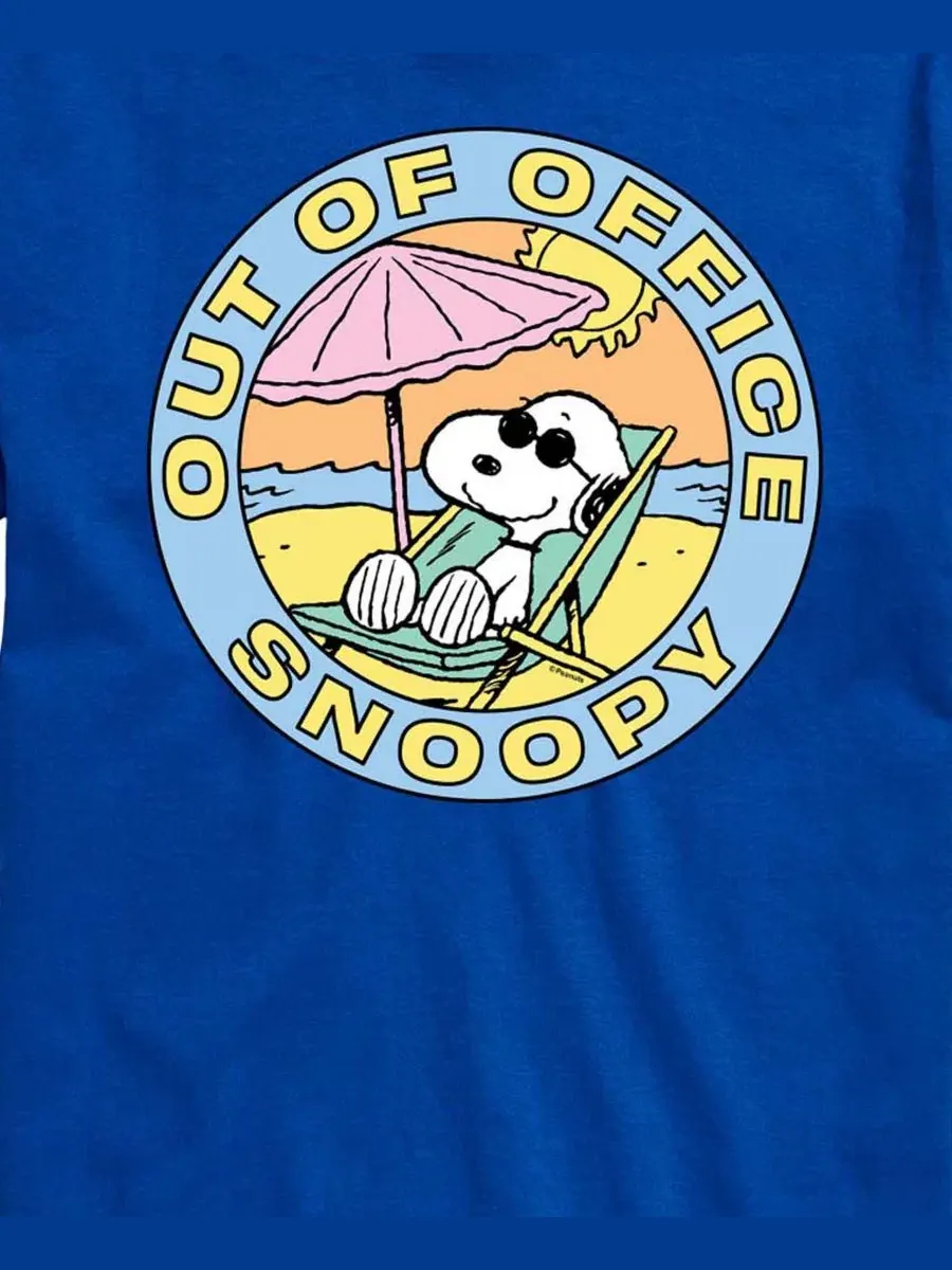 Футболка с принтом Out Of Office Snoopy AIRWAVES — изображение 3 из 3, синий