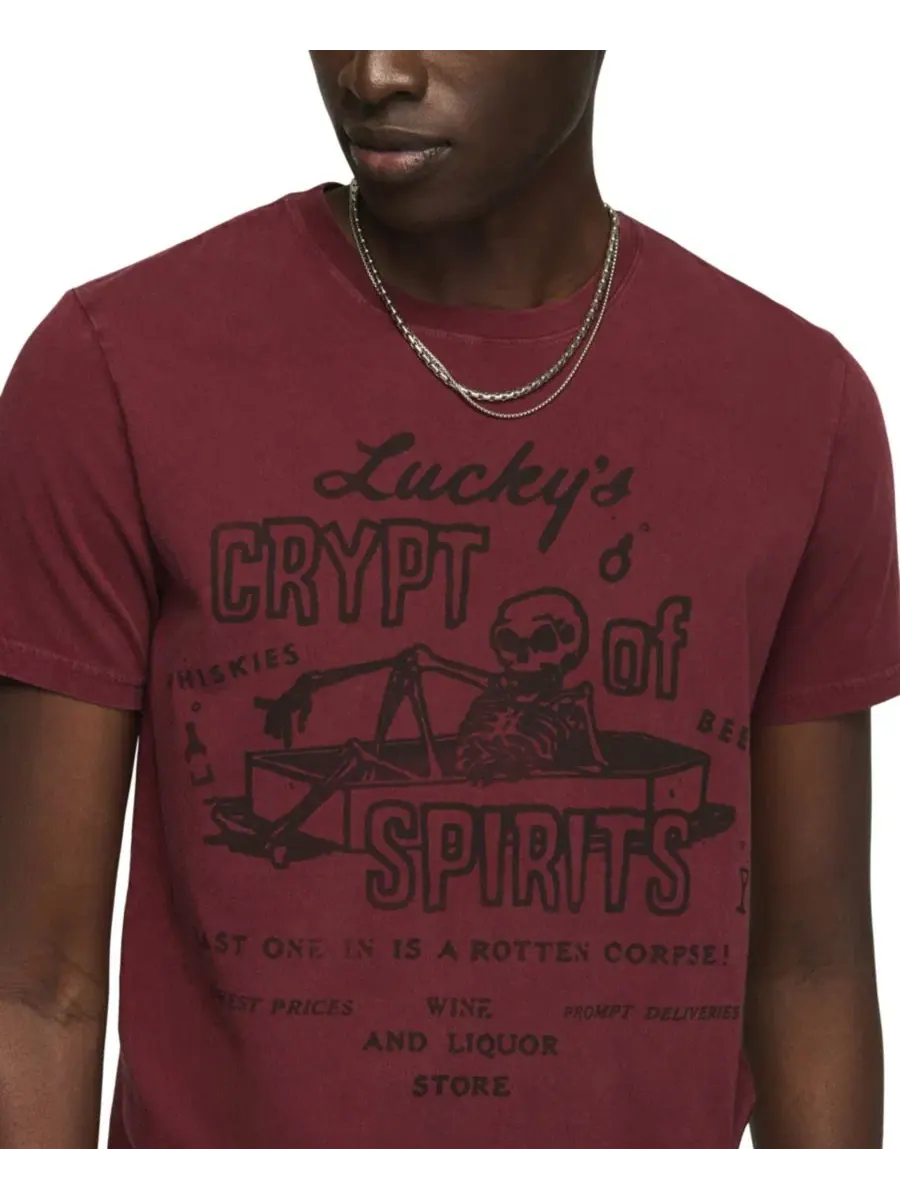 Футболка с принтом Coffin Skeleton Lucky Brand — изображение 3 из 4, зиндаль