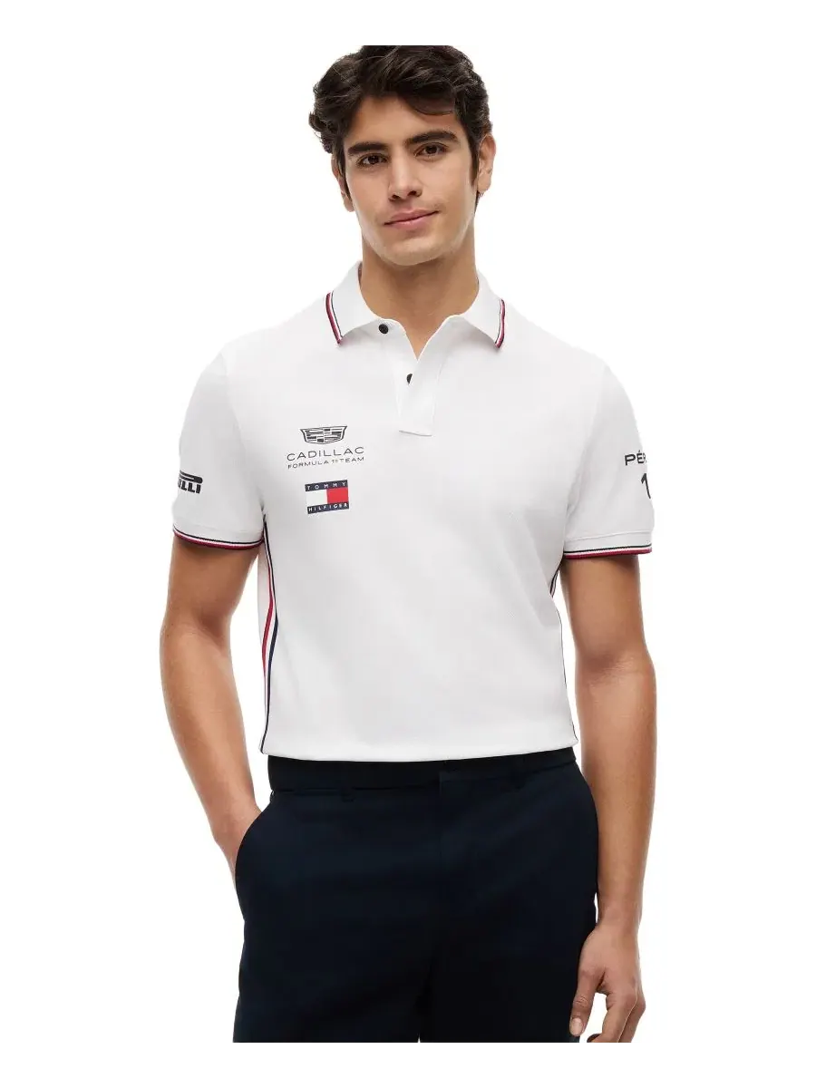 Поло Tommy Hilfiger с принтом Cadillac F1 Team — изображение 1 из 5, белый