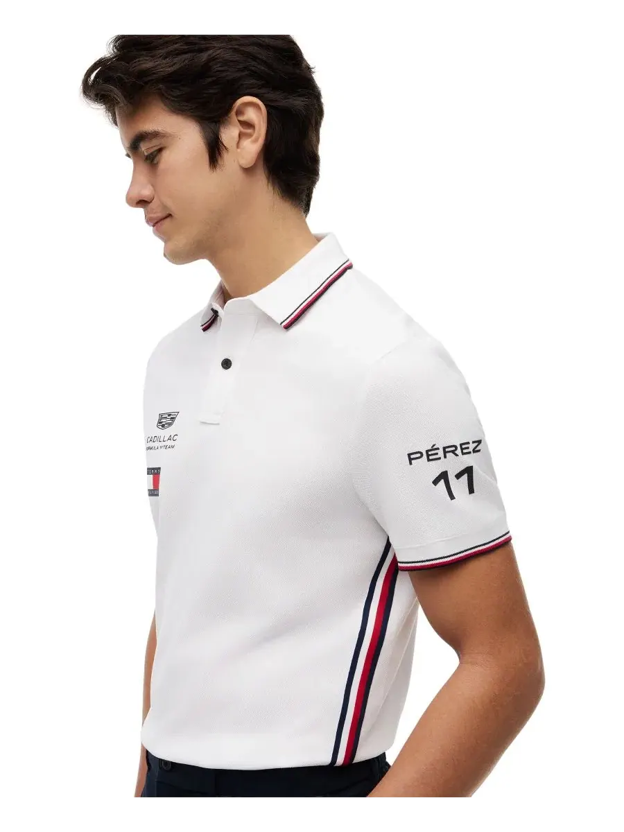 Поло Tommy Hilfiger с принтом Cadillac F1 Team — изображение 3 из 5, белый
