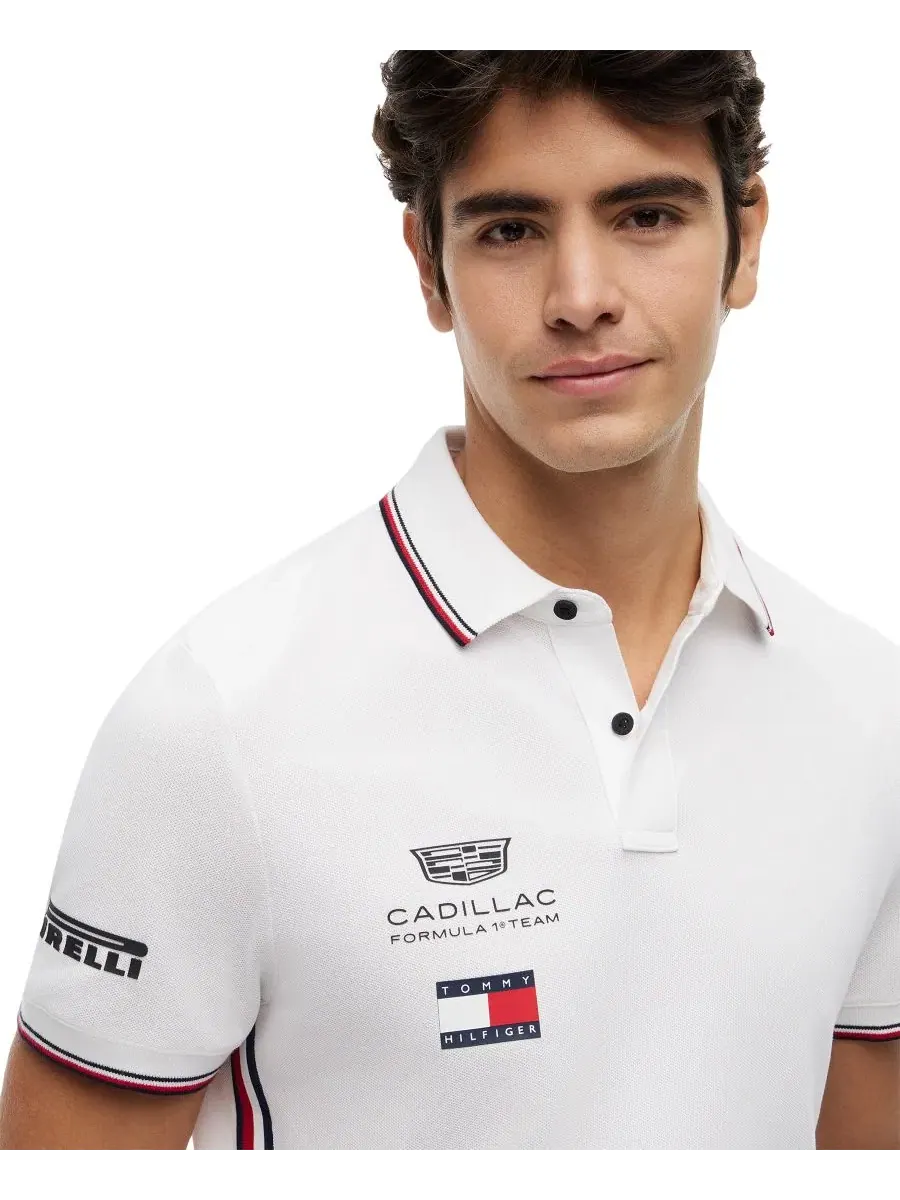 Поло Tommy Hilfiger с принтом Cadillac F1 Team — изображение 4 из 5, белый