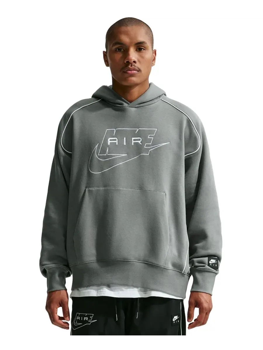 Худи с капюшоном свободного кроя Air Nike — изображение 1 из 4, серый/белый