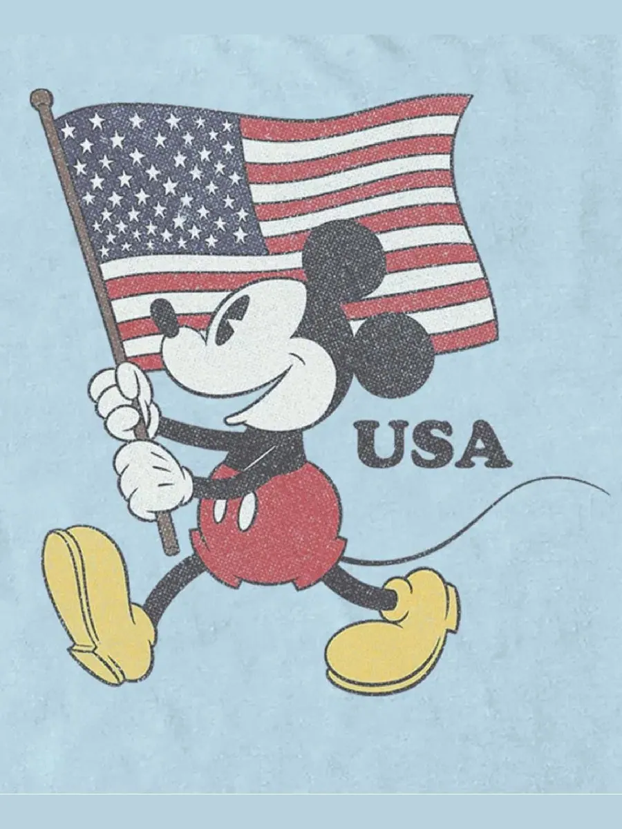 Футболка с принтом Mickey Flag Fifth Sun — изображение 3 из 3, светлый синий