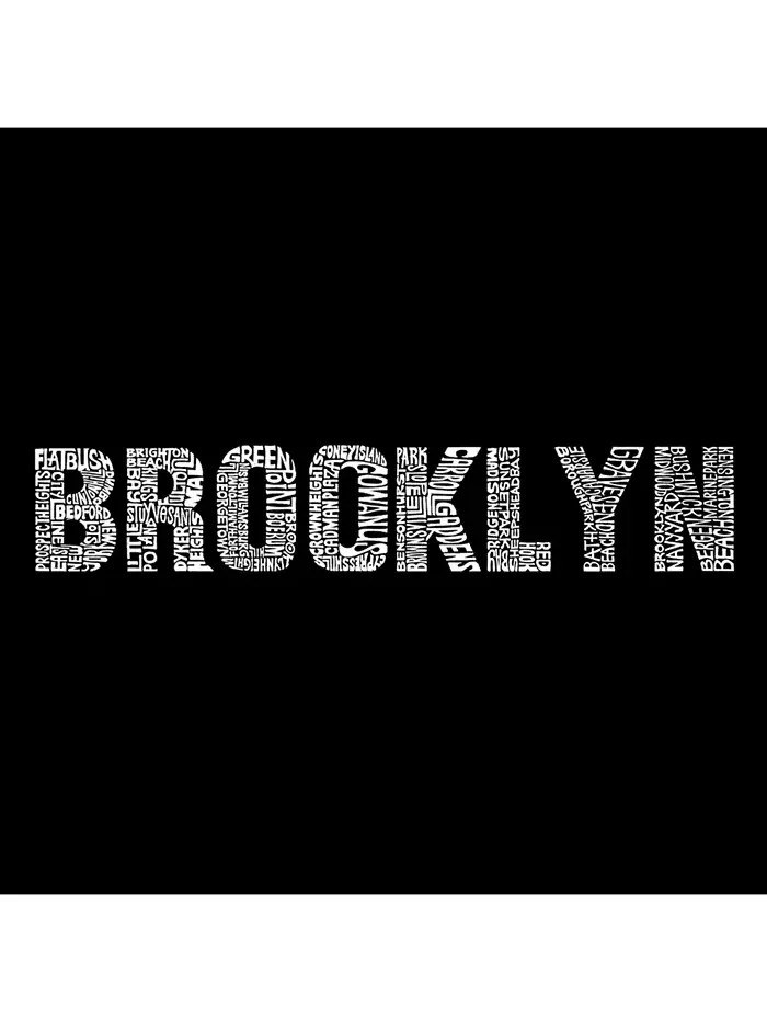 Мужская худи с принтом - Brooklyn Neighborhoods LA Pop Art — изображение 2 из 3, черный