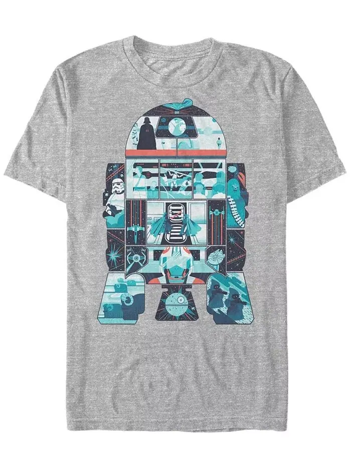 Мужская классическая футболка с коротким рукавом R2-D2 Back The Scenes из «Звездных войн» Fifth Sun — изображение 1 из 1