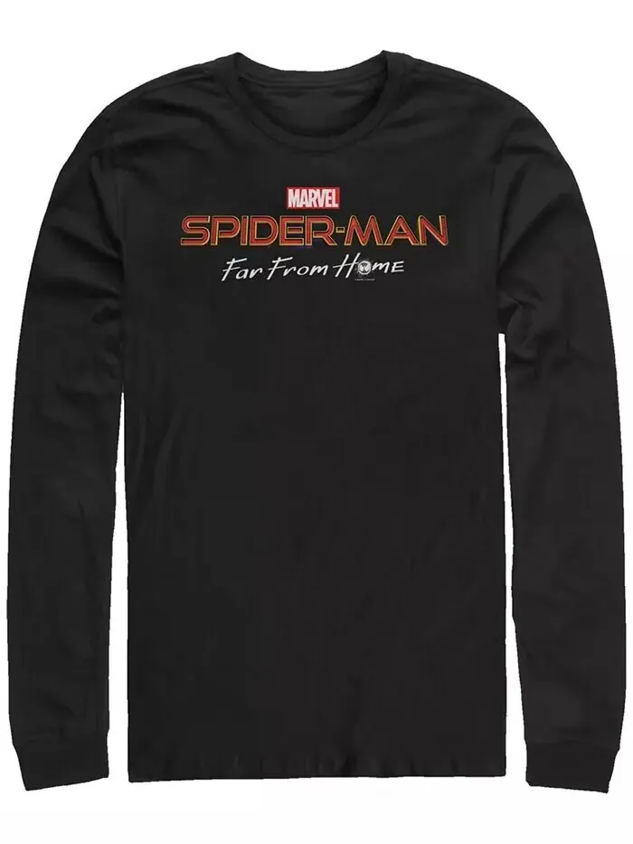 Мужская футболка с длинным рукавом Marvel Spider-Man Far From Home с логотипом Fifth Sun — изображение 1 из 1, черный