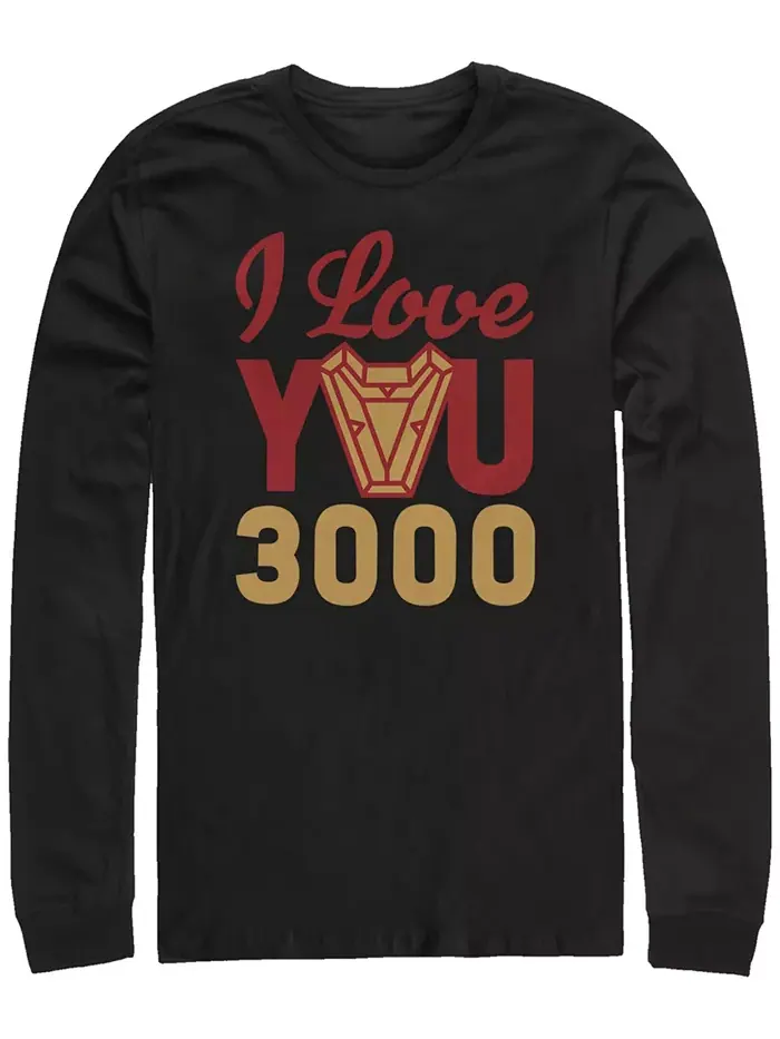 Футболка мужская Marvel "Avengers Endgame I Love You 3000" с Arc Reactor, длинный рукав Fifth Sun — изображение 1 из 2