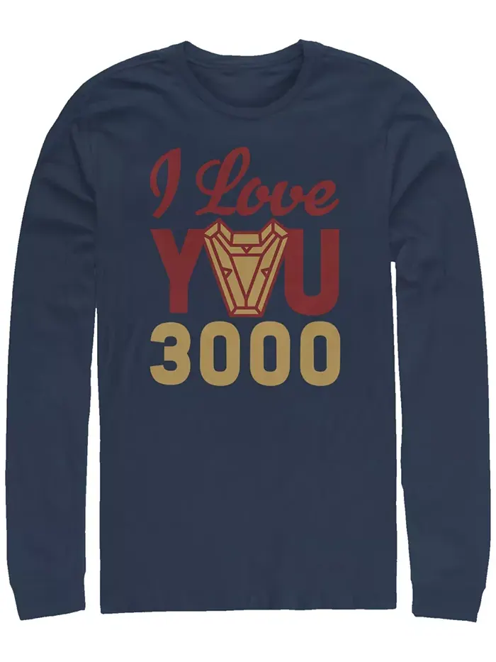 Футболка мужская Marvel "Avengers Endgame I Love You 3000" с Arc Reactor, длинный рукав Fifth Sun — изображение 2 из 2