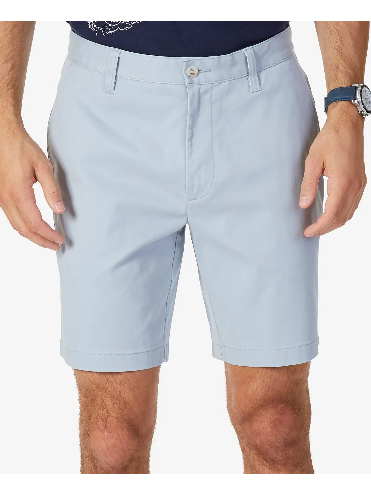 Эластичные брюки чинос classic-fit длиной 8,5 дюйма без защипов с плоским передом Nautica