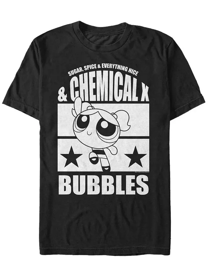 Мужская футболка с коротким рукавом Powerpuff Girls Bubbles Fifth Sun — изображение 1 из 1, черный