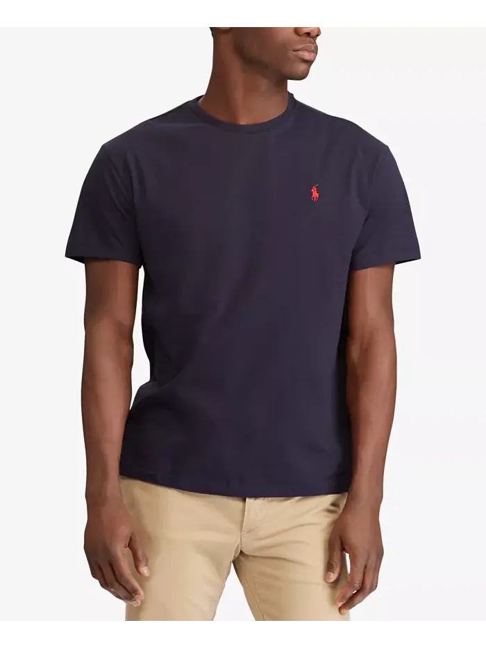 Мужская футболка классического кроя с круглым вырезом Polo Ralph Lauren — изображение 1 из 3, синий