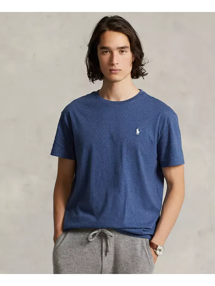 Мужская классическая футболка с круглым вырезом Polo Ralph Lauren — изображение 3 из 8, синий