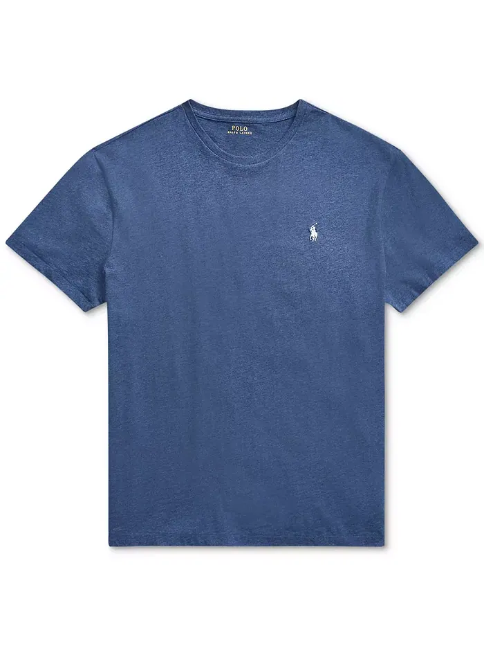 Мужская классическая футболка с круглым вырезом Polo Ralph Lauren — изображение 7 из 8, синий