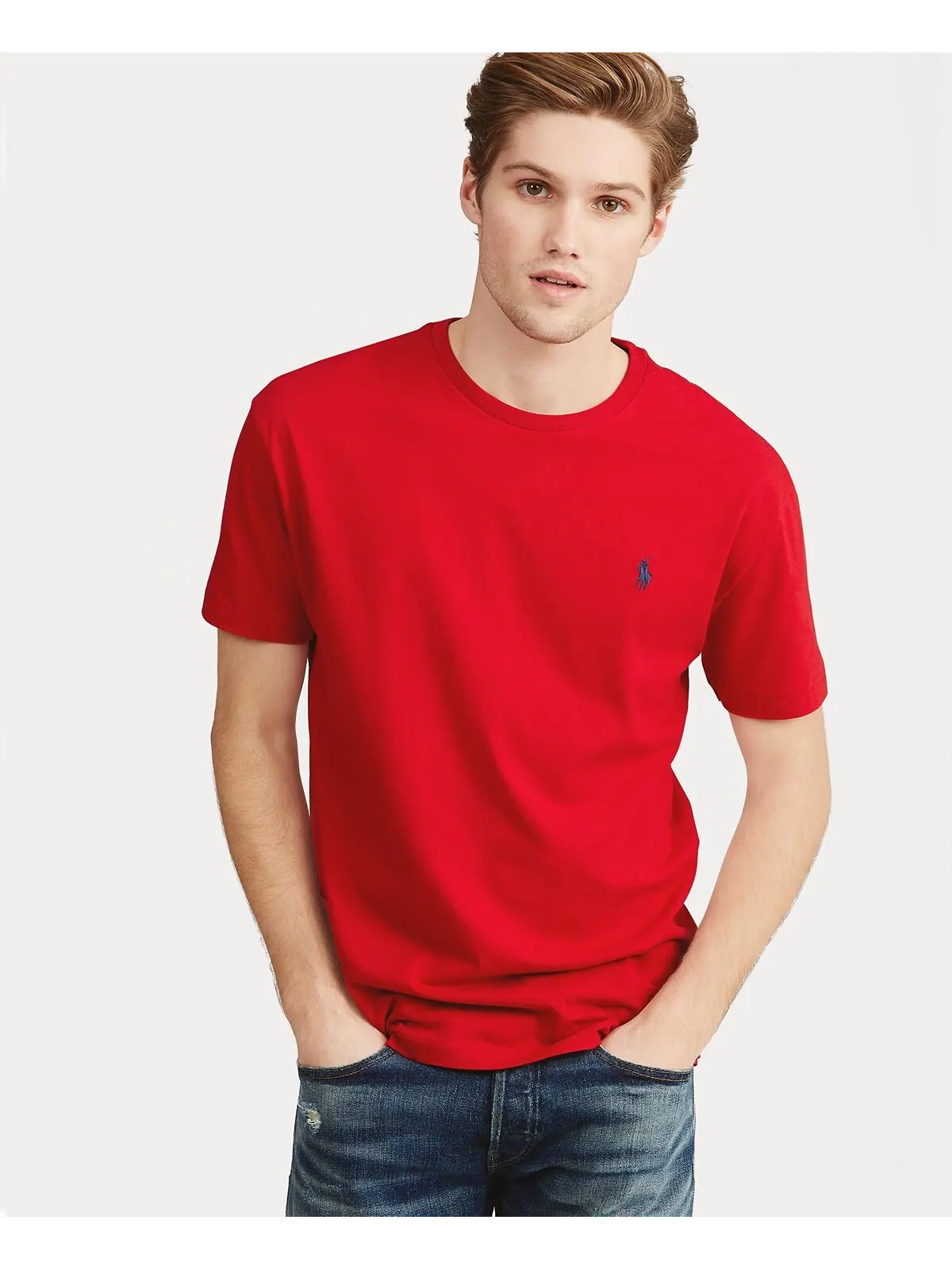 Мужская классическая футболка с круглым вырезом Polo Ralph Lauren — изображение 1 из 2, красный