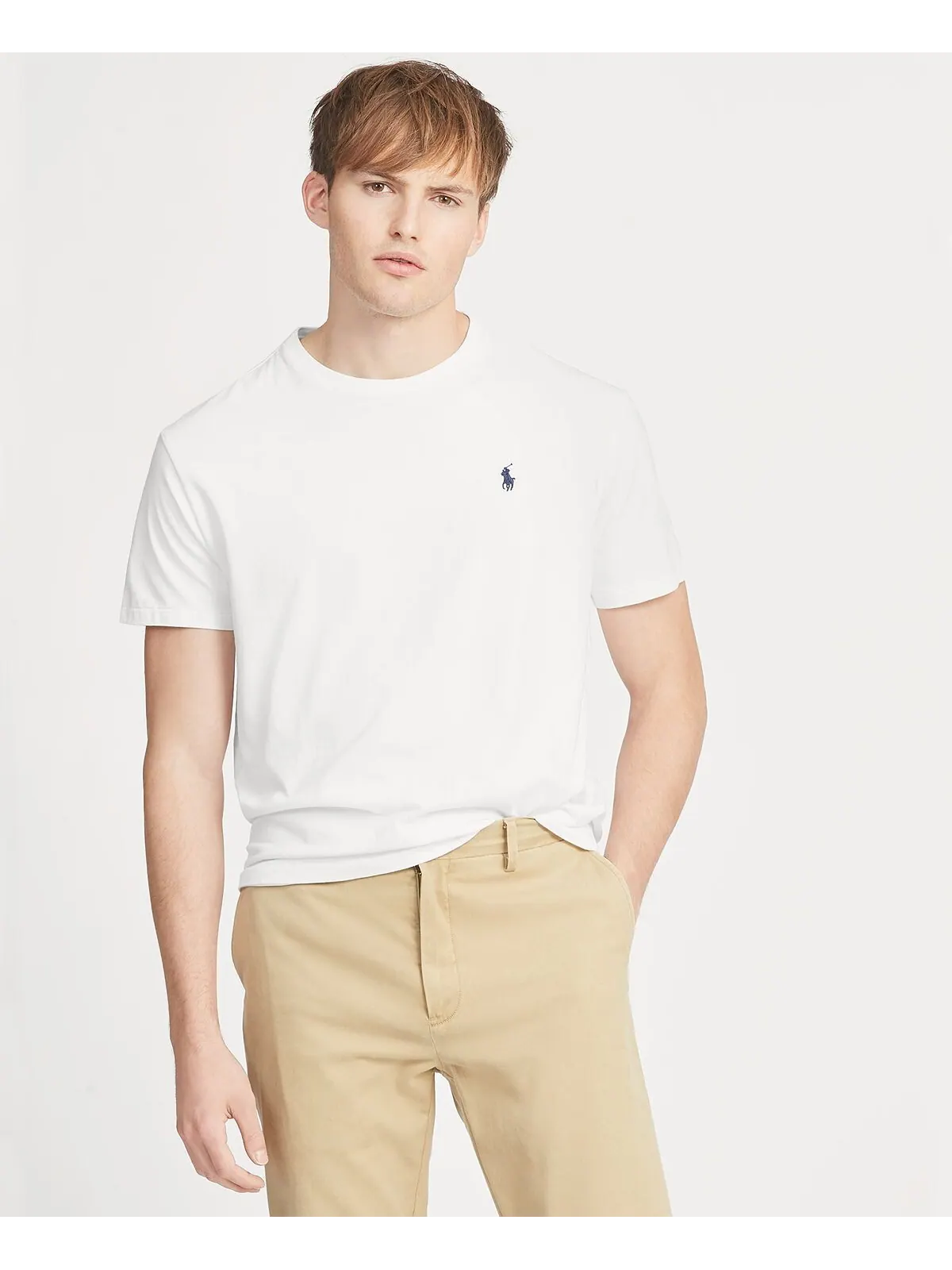 Мужская классическая футболка с круглым вырезом Polo Ralph Lauren — изображение 1 из 4, белый