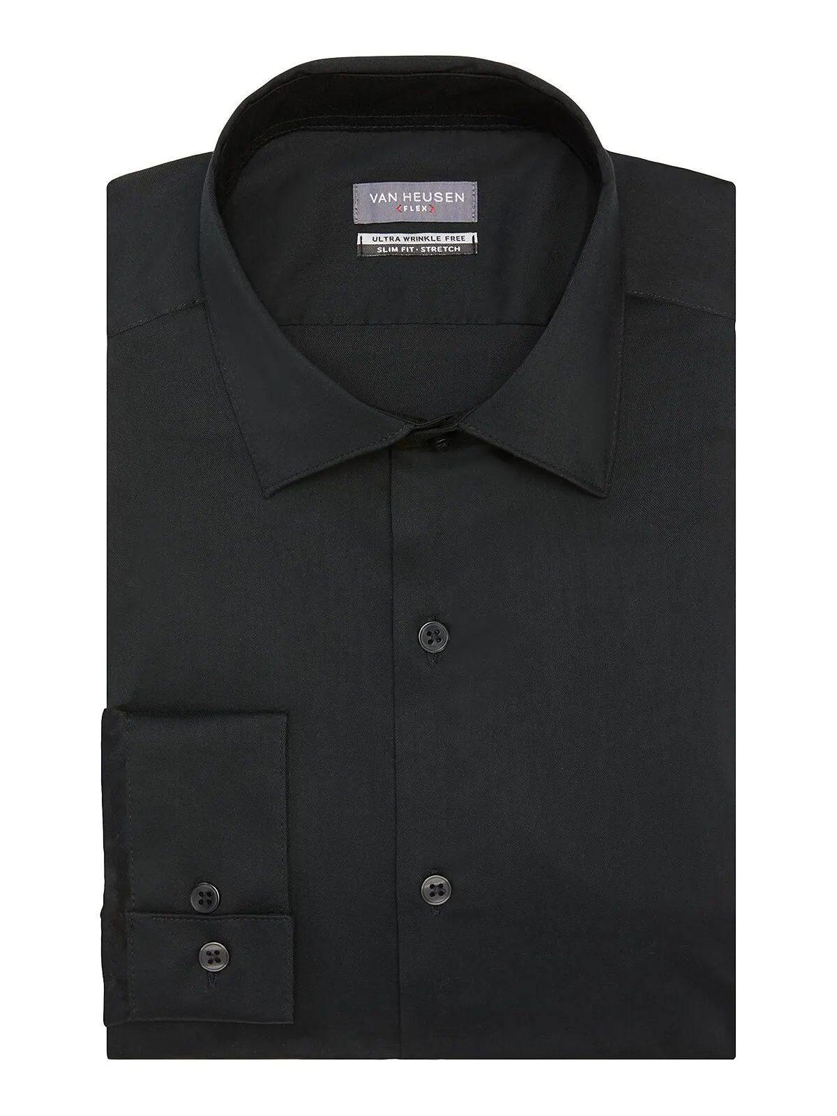 Мужская классическая рубашка slim fit с гибким воротником Van Heusen — изображение 3 из 3, черный