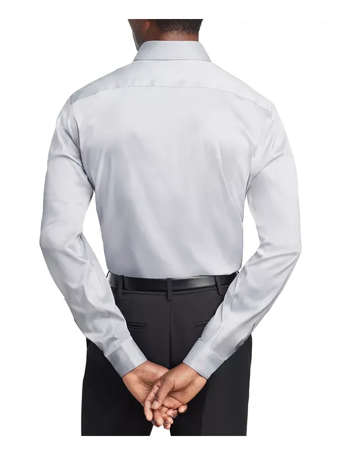 Мужская рубашка с воротником Flex Collar Slim Fit Van Heusen — изображение 2 из 3, серый
