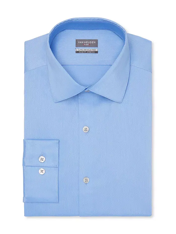 Мужская рубашка с воротником Flex Collar Slim Fit Van Heusen — синий
