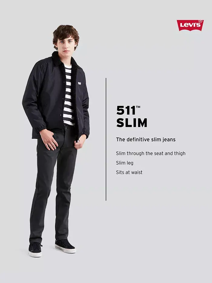 Levi’s Мужские джинсы 511 Flex Slim Fit Levi's — изображение 7 из 8, черный