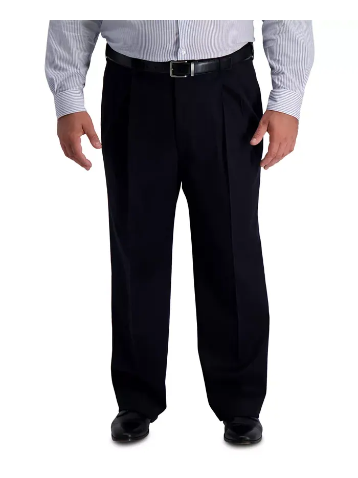 Мужские классические брюки Big & Tall Iron Free Premium Khaki со складками Haggar