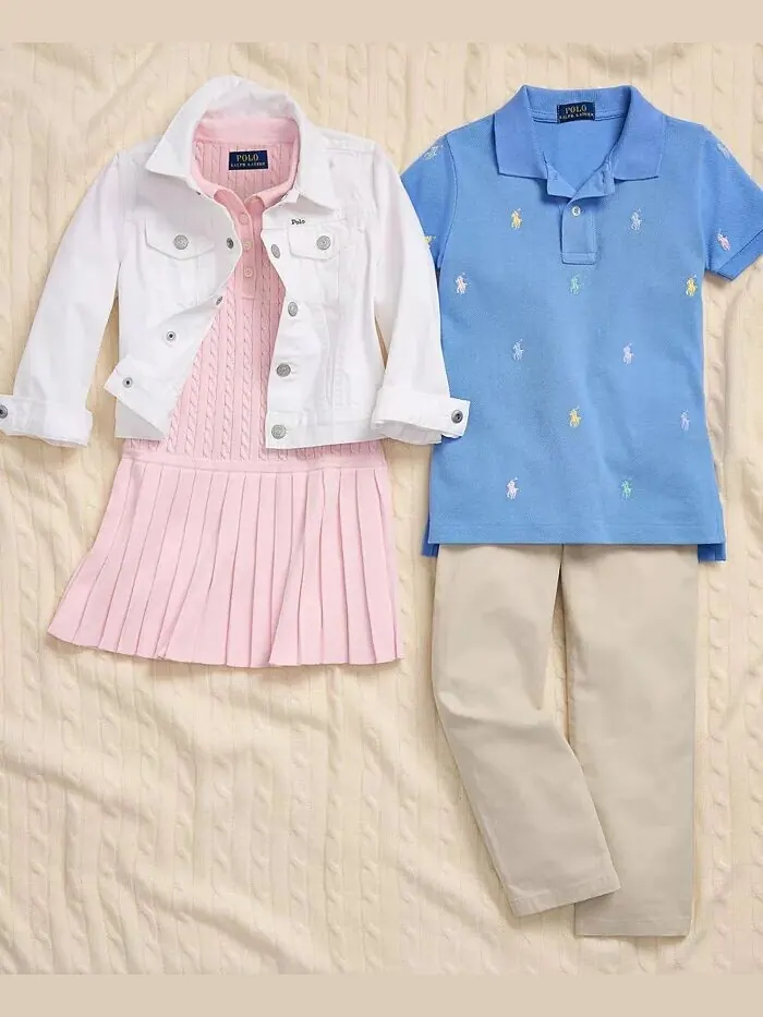 Брюки прямого кроя из эластичного твила для больших мальчиков Polo Ralph Lauren — изображение 5 из 5, темно-синий