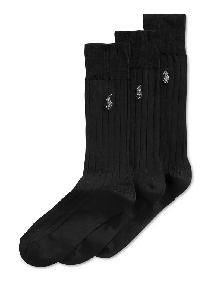 Мужские носки-тройки Polo Ralph Lauren — изображение 1 из 1, черный