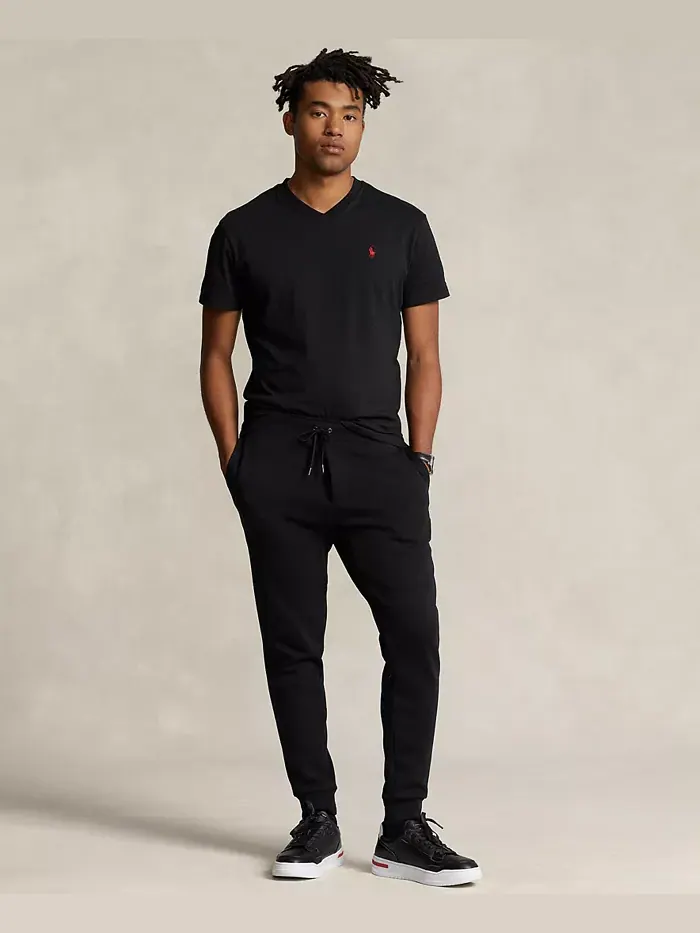 Мужская футболка с V-образным вырезом Classic-Fit Polo Ralph Lauren — изображение 5 из 7, черный
