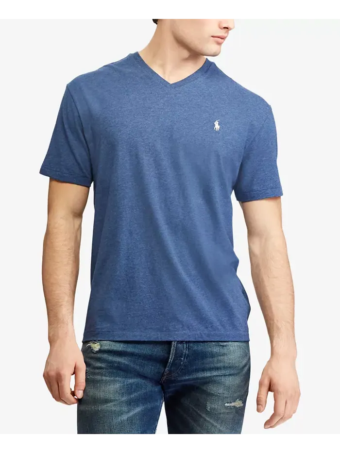 Мужская футболка с V-образным вырезом Classic-Fit Polo Ralph Lauren — изображение 1 из 6, синий