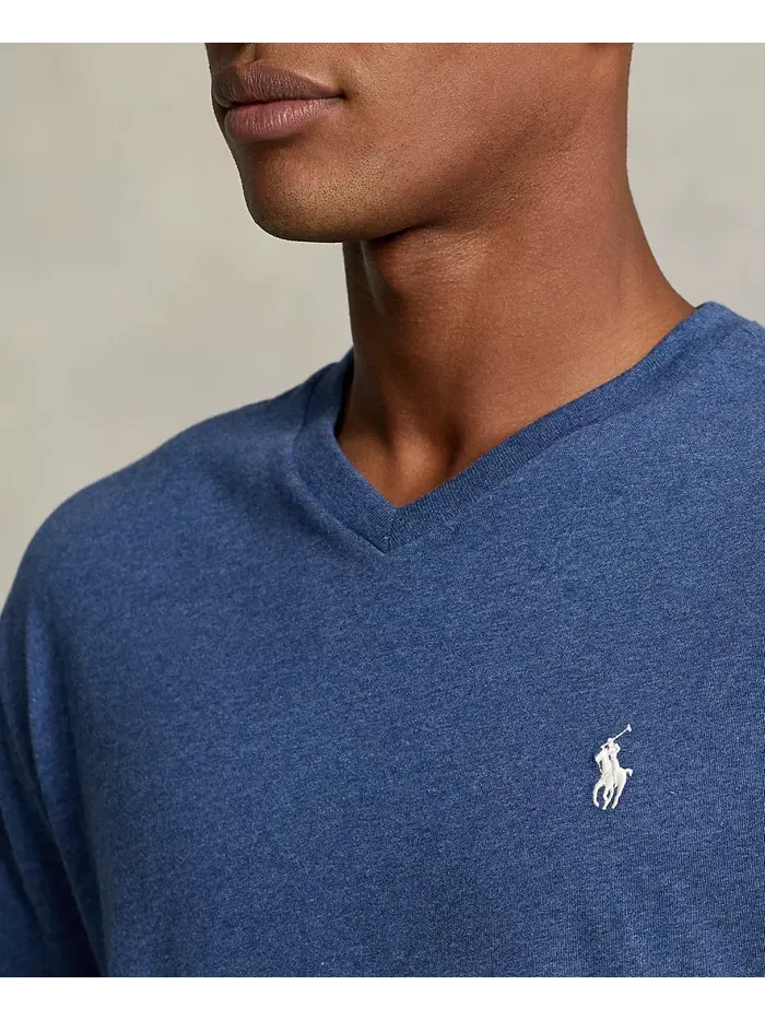 Мужская футболка с V-образным вырезом Classic-Fit Polo Ralph Lauren — изображение 4 из 6, синий