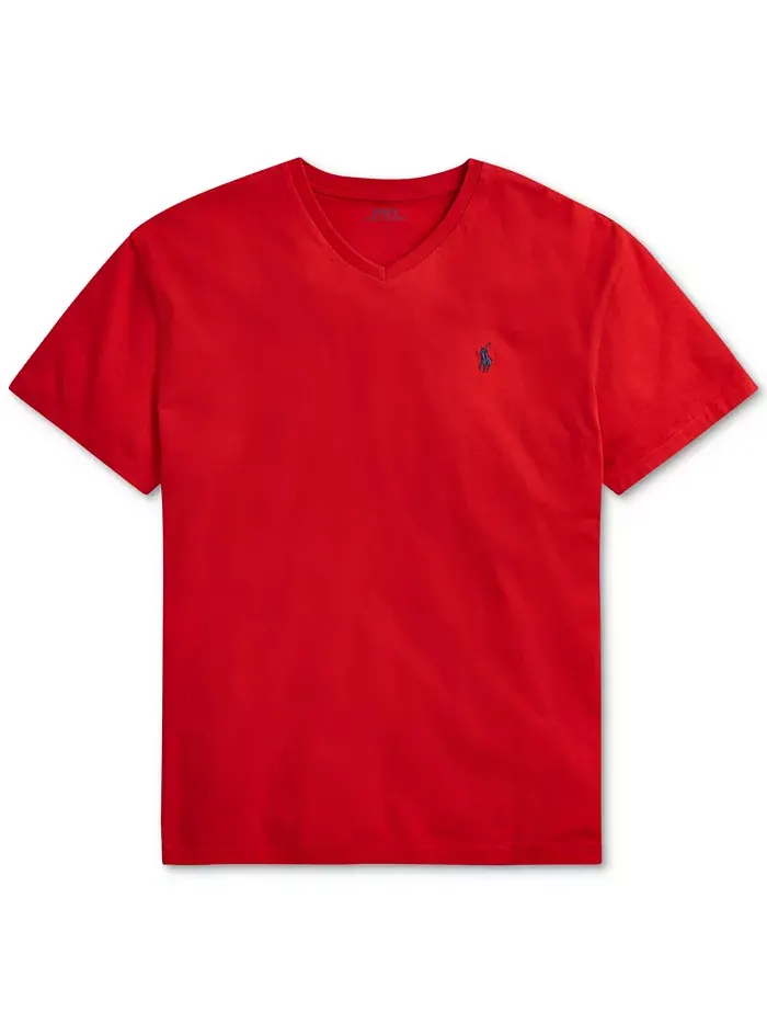 Мужская футболка с V-образным вырезом Classic-Fit Polo Ralph Lauren — изображение 6 из 7, красный